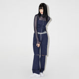 Denim Knit Blocking Pants [BLUE] (6638402011254)