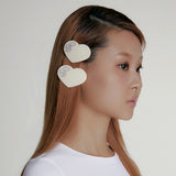 LOGO HEART BARRETTE_CREAM