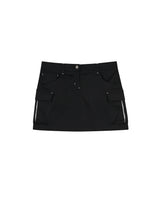 バータックカーゴミニスカート / BAR TACK CARGO MINI SKIRT BLACK