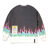 21 FLAME OVERSIZED HEAVY SWEAT CREWNECK PURPLE / BLACK (6622946001014)