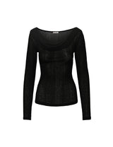 Shirring Cowl Neck Blouse (BLACK)