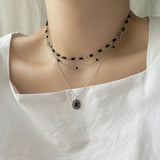 マスクストラップ2WAYチョーカーネックレス / ub Mask Strap Two-Way Black Choker Necklace