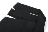 BLACK COTTON TIE BELT MINI SKIRT (6624142393462)
