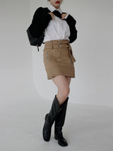 ダブルベルトミニスカート / Double Belt Mini Skirt (3color)