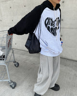 ハートラグランオーバーフードTシャツ/No.9674 heart raglan over hood T (3color)