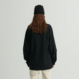 WHATTHE Q.M刺繍長袖Tシャツ/WHATTHE Q.M Embroidered L/S Tee Black
