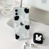ビッグモチラビットブラックフォーンケース / Big Mochi Rabbit black Phone Case