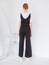 SLEEVELESS BUTTON JUMPSUIT_BLACK (6580075659382)