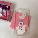 snowman pungpung hard phone case(glossy hot pink)