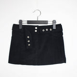 コーデュロイスリーボタンロースカート/Corduroy Three Button Low Skirt (2color)