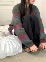 [UNISEX/ WOOL20] タムズグラディエントダンガラモヘアニット