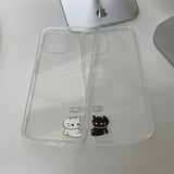 ホワイト　チャージサムキャットカップルフォンケース