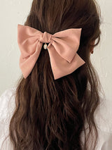 oar Vintage Cameo Satin Wide Ribbon Barrette [Pink]