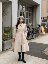 [SHOPPERMADE] ハンドメイドシングルロングウールコート (3color)