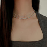 シルバーテニスネックレス / silver tennis necklace (silver)