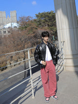 Mase Stitch Leather Coating Jacket (3color)