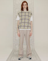 グラニースクエアオーバーサイズベスト/GRANNY SQUARE OVERSIZED VEST SAND BEIGE