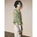 ブリーチダイングストラップシャツ / BLEACH DYEING STRAP SHIRT_YL