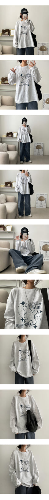 Sharing Boxy Fit Rabbit Sweatshirt