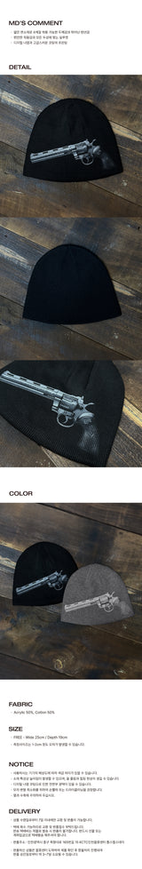 Support Serires GunMen Beanie Black ビニー ニット帽