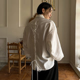 [自主製作] [Restock] サベージアイレットバルーンシャツ/ Savage Eyelet Balloon Shirt (2 color)