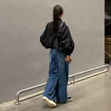 フォーシーズンストリングデニムワイドパンツ