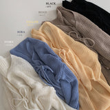 [Yerim Fit/Until Summer] Powder Ribbon Cropped Volero Knit Cardigan - 5 colors