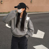 [BELLIDE MADE] Vintage Pigment Crop Hoodie