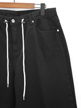 ストリングフリーサイズブラックパンツ / String free size black pants