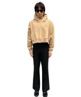 プリントクロップドフーディ / Print Cropped Hoodie-BEIGE