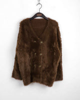 She's double button angora cardigan