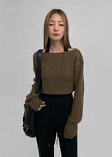 [MADE] Tees Layered Crop Knit	