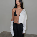 レイニークロップフーディージップアップ / RAINY CROP HOODIE ZIP UP (WHITE,GREEN-BLUE)