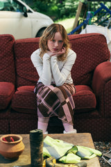 CHECK PATTERN KNIT LONG SKIRT [BROWN]