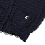 スモールチェリーポップルVネックニットカーディガン / SMALL CHERRY POPPLE V-NECK KNIT CARDIGAN [NAVY]