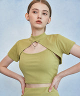 HIDE Chain Crop Top (Olive) (6570964025462)