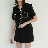  LINE BUTTON JACKET, BLACK