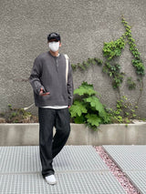モカラウンドボタンニット/MOCA ROUND BUTTON KNIT(6COLOR)