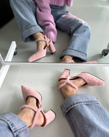 Pink Damage Wide Jeans