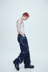 スネーク カッティング デニムパンツ / Snake Cutting Denim Pants