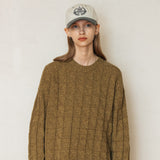 スクエアニット/SQUARE KNIT_YELLOW BROWN