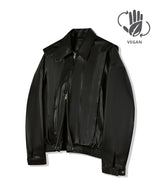 87-STAN028 [Vegan Leather] マルチプラックケットレザージャケット