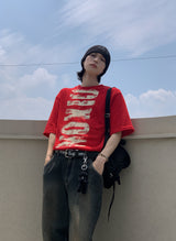デアクションペイントハーフニット Tシャツ(3 color)