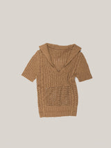 CROCHET PULL OVER [ CAMEL ]