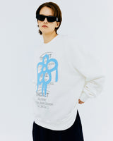 チケットマシンフラワータイポスウェットシャツ/THICKET MACHINE FLOWER SWEATSHIRT-WHITE