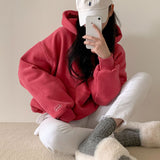 [Bellide made/fleece-lined wool] Berrygood fleece-lined wool embroidery hoodie