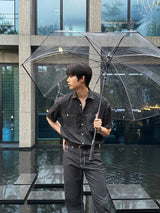 Moment raw material denim short-sleeved shirt (3 colors)