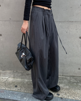 Stripe strap slacks