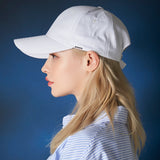 Metal tip over fit ball cap WHITE