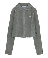 [NF] MIXED VELOUR 2 WAY JACKET (BLUE-GRAY)_F23ZA949